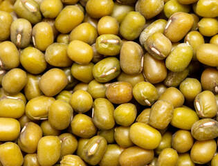 Mung beans as a background.