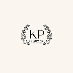 KP Beauty vector initial logo art  handwriting logo of initial signature, wedding, fashion, jewelry, boutique, floral