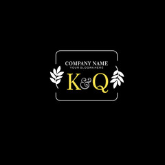 KQ Beauty vector initial logo art  handwriting logo of initial signature, wedding, fashion, jewelry, boutique, floral