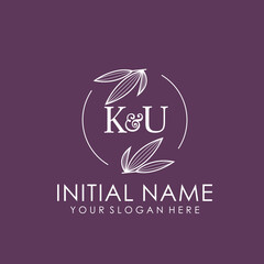 KU Beauty vector initial logo art  handwriting logo of initial signature, wedding, fashion, jewelry, boutique, floral