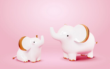 3D Cute Elephant figurines