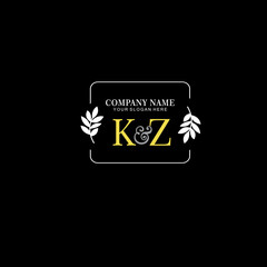 KZ Beauty vector initial logo art  handwriting logo of initial signature, wedding, fashion, jewelry, boutique, floral