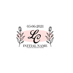 LC Initial letter handwriting and signature logo. Beauty vector initial logo .Fashion  boutique  floral and botanical
