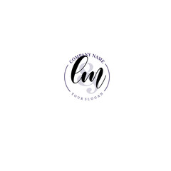 LM Initial letter handwriting and signature logo. Beauty vector initial logo .Fashion  boutique  floral and botanical