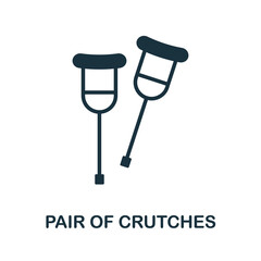 Pair Of Crutches icon. Simple element from healthcare collection. Creative Pair Of Crutches icon for web design, templates, infographics and more