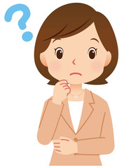 スーツ姿の女性　ビジネス　考える女性