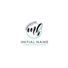 Obraz premium MB Initial letter handwriting and signature logo. Beauty vector initial logo .Fashion boutique floral and botanical