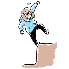 足元が不安定で危険な状態