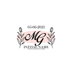 MG Initial letter handwriting and signature logo. Beauty vector initial logo .Fashion  boutique  floral and botanical