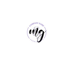 MG Initial letter handwriting and signature logo. Beauty vector initial logo .Fashion  boutique  floral and botanical