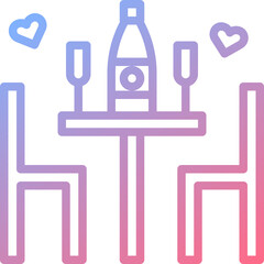 Obraz premium Dinner dating icon