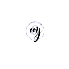 MJ Initial letter handwriting and signature logo. Beauty vector initial logo .Fashion  boutique  floral and botanical
