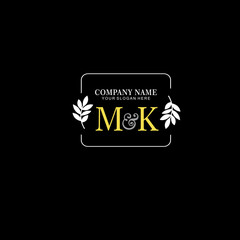 MK Beauty vector initial logo art  handwriting logo of initial signature, wedding, fashion, jewelry, boutique, floral