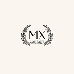 MX Beauty vector initial logo art  handwriting logo of initial signature, wedding, fashion, jewelry, boutique, floral