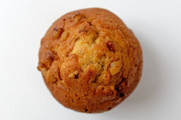 walnut muffins on a white background