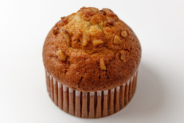 walnut muffins on a white background