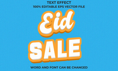 Fototapeta premium Eid Sale 3d text Effect Style, Editable 3D Text Effect With Eid Sale Text Concept,