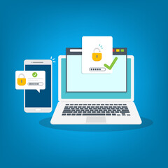 Two Factor Authentication , Multi-Factor Authentication Security Concept	