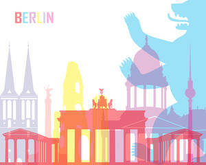 Berlin skyline pop - obrazy, fototapety, plakaty