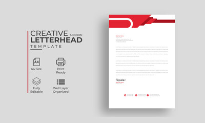 Creative  Modern Clean Corporate Business Letterhead Template Design. professional Letterhead design for your business, print ready, corporate identity letterhead template.