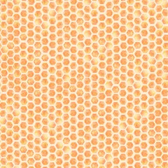 seamless pattern of watercolor texture hand drawn honeycombs. used for decoration, branding and printing of wrapping paper. cute beekeeping pattern