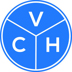 VCH letter logo design on white background. VCH  creative circle letter logo concept. VCH letter design.