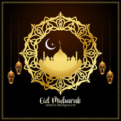 Religious Eid Mubarak festival celebration Islamic background design