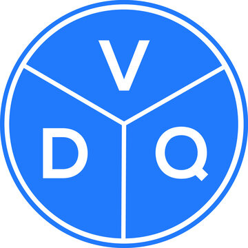 VDQ letter logo design on white background. VDQ  creative circle letter logo concept. VDQ letter design.