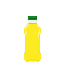 Eine Flasche Öl ohne Etikett,
Vektor Illustration isoliert auf weißem Hintergrund
