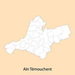 High Quality map of Ain Temouchent is a province of Algeria