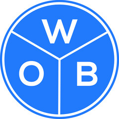 WOB letter logo design on white background. WOB  creative circle letter logo concept. WOB letter design.
