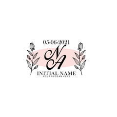 NA Initial letter handwriting and signature logo. Beauty vector initial logo .Fashion  boutique  floral and botanical