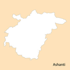 High Quality map of Ashanti is a region of Ghana