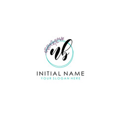 NB Initial letter handwriting and signature logo. Beauty vector initial logo .Fashion  boutique  floral and botanical