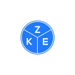 ZKE letter logo design on white background. ZKE  creative circle letter logo concept. ZKE letter design.
