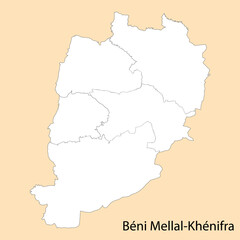 Obraz premium High Quality map of Beni Mellal-Khenifra is a province of Morocc