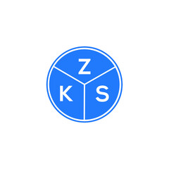 ZKS letter logo design on white background. ZKS  creative circle letter logo concept. ZKS letter design.
