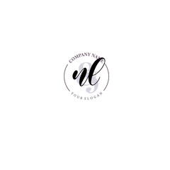 NL Initial letter handwriting and signature logo. Beauty vector initial logo .Fashion  boutique  floral and botanical