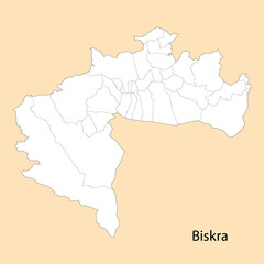 Fototapeta na wymiar High Quality map of Biskra is a province of Algeria