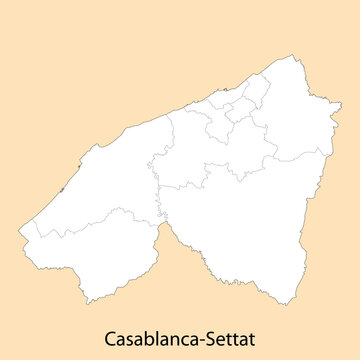 High Quality map of Casablanca-Settat is a province of Morocco