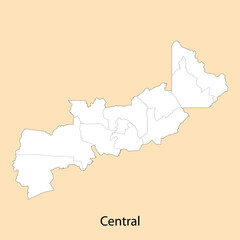 Fototapeta na wymiar High Quality map of Central is a region of Zambia