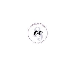 OE Initial letter handwriting and signature logo. Beauty vector initial logo .Fashion  boutique  floral and botanical