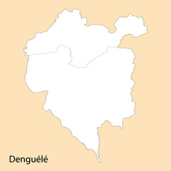 High Quality map of Denguele is a region of Ivory Coast