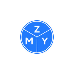 ZMY letter logo design on white background. ZMY  creative circle letter logo concept. ZMY letter design.