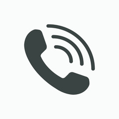 Phone, mobile, call, telephone, handset button icon vector isolated