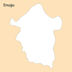 High Quality map of Enugu is a region of Nigeria