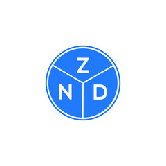 ZND letter logo design on white background. ZND  creative circle letter logo concept. ZND letter design.