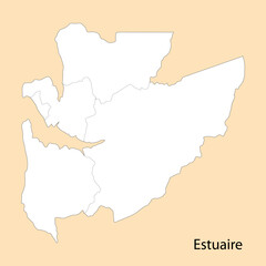 High Quality map of Estuaire is a region of Gabon