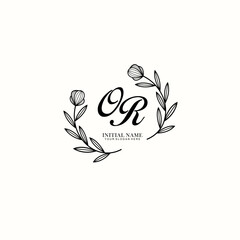 OR Initial letter handwriting and signature logo. Beauty vector initial logo .Fashion  boutique  floral and botanical