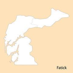 High Quality map of Fatick is a region of Senegal,